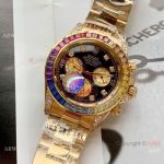 Rolex Rainbow Daytona Watch Yellow Gold Diamonds on lugs - Automatic Movement